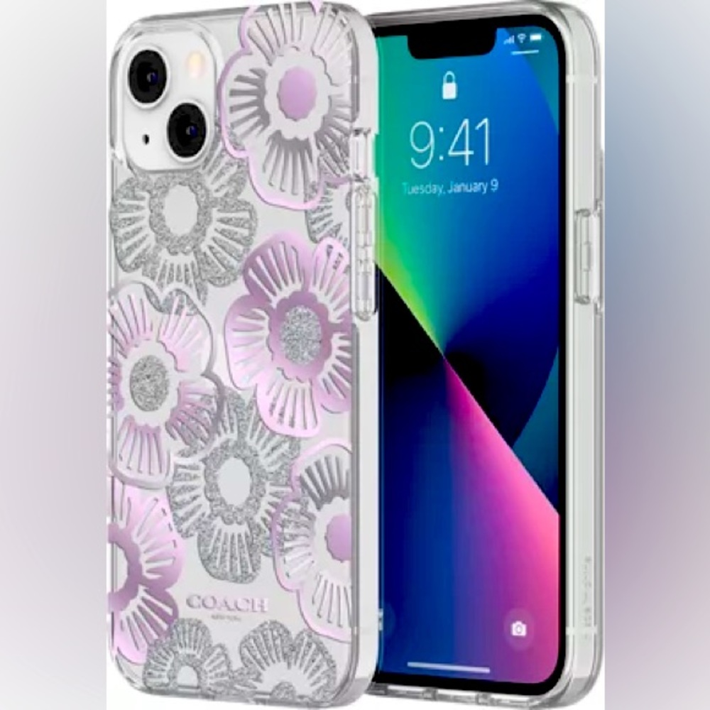 COACH Protective Case for iPhone 13 pro max/ 12 pro max - Tea Rose Ice Purple